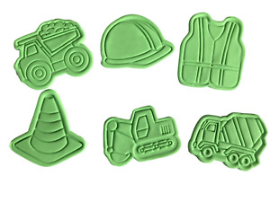 Construction theme cookie cutter- Road cone, Dump Truck, Excavator, cement truck