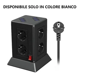 Multipresa Verticale,Sameriver Ciabatta Multipresa,8 porte USB e 8 prese,cavo - Foto 1 di 8