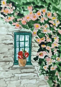 Retha Russell Martin - Sommerblüten - ACEO Original Aquarell - Bild 1 von 1
