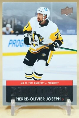 2021-22 Upper Deck Debut Dates #DD-10 Pierre-Olivier Joseph Pittsburgh Penguins - Image 1 of 2