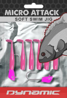Micro Paddle Tail Swimbait, MICRO ATTACK (Pink) 1.5" Dynamic Lures