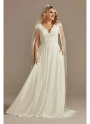 尺寸 6 Never Worn David's 新娘婚纱 — 第 1/4 张图片