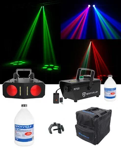 Chauvet DJ Duo Moon Moonflower/Strobe Effect Light+Clamp+Bag+Fogger+Gallon Fluid - Picture 1 of 11