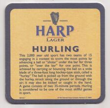 Beer Coaster-1997 Guinness Harp Lager Hurling  Coaster Dublin Ireland-4SX02