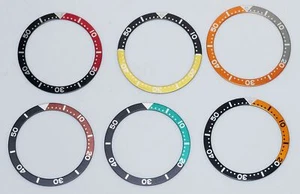 38mm Flat Watch Case Bezel Insert Part 2-TONE Divers Aluminium SKX + STICKER New - Picture 1 of 9