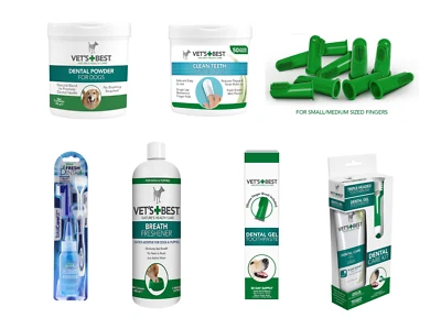 Tropiclean/Naturel Promise Vets Best Dog Dental Care Kits Toothbrush Gel Powder - Image 1 of 4