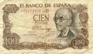 SPANIEN SPAIN ESPANA 100 PTS 1970 Zustand siehe Scan 350 - Bild 1 von 1