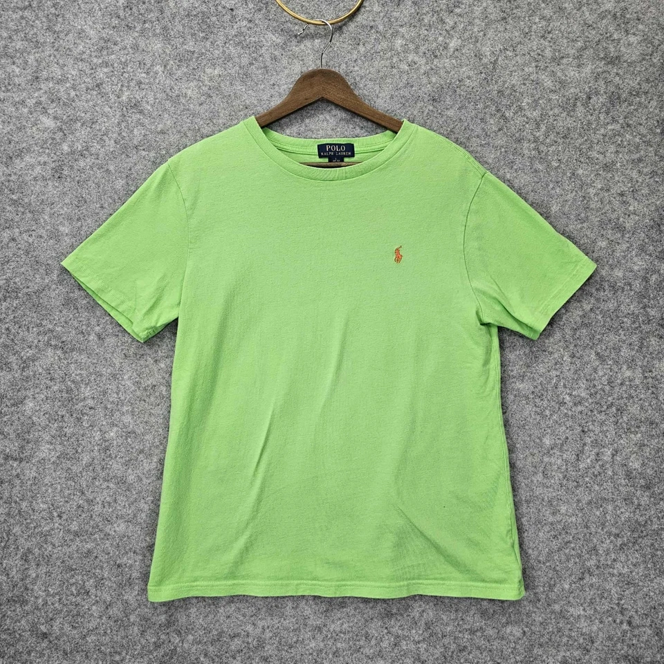 Camiseta Polo Ralph Lauren Niños L 14 16 Verde Lima Pony Logo Escuela Preppy Tee Foto 1 de 4
