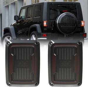 Smoked LED Tail Lights Turn Signal Reverse Lamp For Jeep Wrangler JK 2007-2017 - Picture 1 of 12