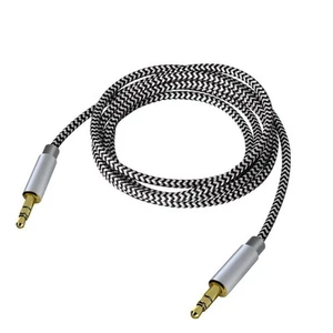 Extensión de cable de audio estéreo de 3,5 mm macho a macho de nailon trenzado de 10 pies/3 m enredado-... - Imagen 1 de 5