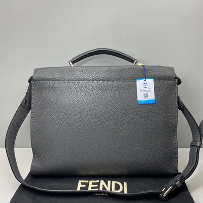 Fendi 灰色皮革Peekaboo公文包手提包斜挎包 Foto 1 de 4