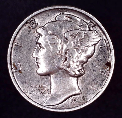 1939 Mercury Winged Liberty Head Silver Dime - Image 1 of 2