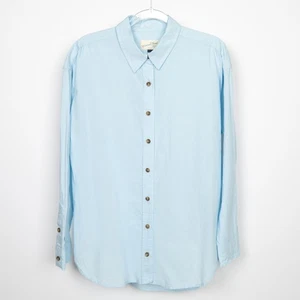 Camisa universal de hilo de gran tamaño con botones manga larga de algodón pequeña - Imagen 1 de 13