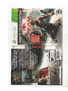 Dead Island Xbox 360 Artwork Only Authentic - Picture 1 of 1