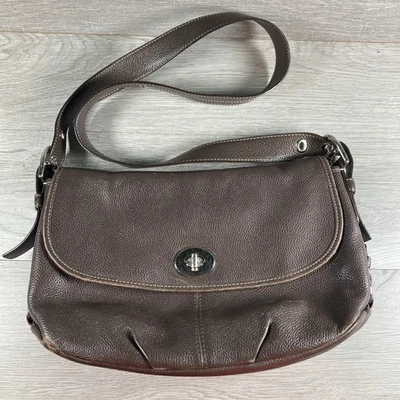 Coach 15170 Brown Pebbled Leather VTG Legacy Shoulder Crossbody Bag Purse - Image 1 of 4