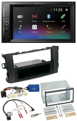 Pioneer DAB Lenkrad 2DIN Bluetooth USB Autoradio für Toyota Auris 2011-2012 schw - Bild 1 von 4