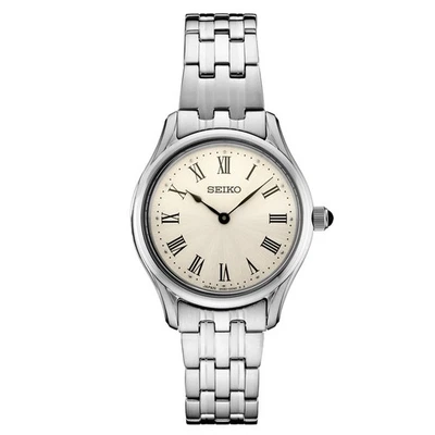 Seiko Essentials Quartz Champagne Dial Silver Tone Women's Watch SWR069 - Image 1 of 3