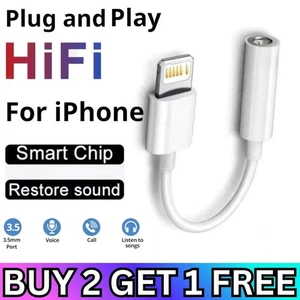Adapter for iPhone to 3.5mm Jack Connector cable Headphone Aux For Apple Devices - Picture 1 of 14