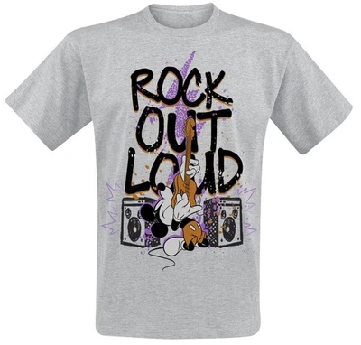 Mickey Mouse T-Shirt Herren Rock Out Loud grau meliert - Bild 1 von 2