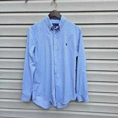 Ralph Lauren Performance Shirt Men's L Classic Fit Stretch Striped Blue White - Image 1 of 4