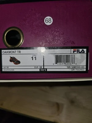 Кроссовки детские Fila Oakmont TR черные, размер США 11 - Изображение 1 из 4