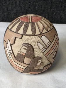 Maceta de semillas de cerámica nativa americana Hopi Lawrence Namoki firmada '88 - Imagen 1 de 15