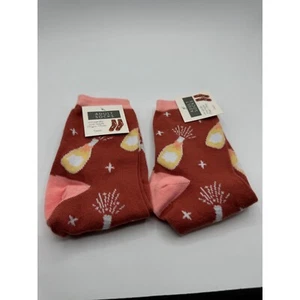 NEW 2 Champagne Length Socks Gift Adult One Size OSFM - Picture 1 of 3