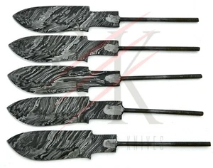 5 Damaststahl leere Klingen Messerherstellung Menge 5 handgefertigt Rattenschwanz BBL-246 - Bild 1 von 5