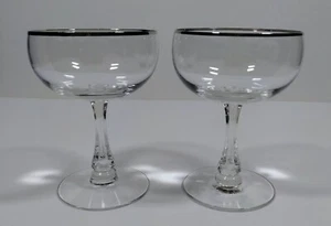 Fostoria Trousseau Platinum Trim Champagne Sherbet - Picture 1 of 14