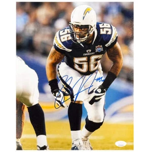 Shawne Merriman Signed San Diego Pose 1 Football 8x10 Photo (JSA) - Picture 1 of 1