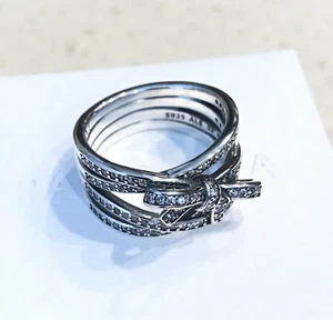 Pandora Delicate Sentiments Ring #190995CZ +HINGED BOX +POLISH CLOTH~Choose Size - Picture 1 of 10