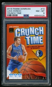 Panini Donruss Luka Doncic 2019-20 PSA 8 Crunch Time prueba de prensa #10 segundo año raro - Imagen 1 de 2