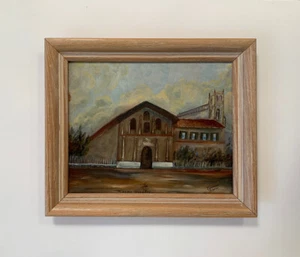 ÖLGEMÄLDE LANDSCHAFT SPANISCHE MISSION DOLORES San Francisco �� KALIFORNIEN Vintage - Bild 1 von 12