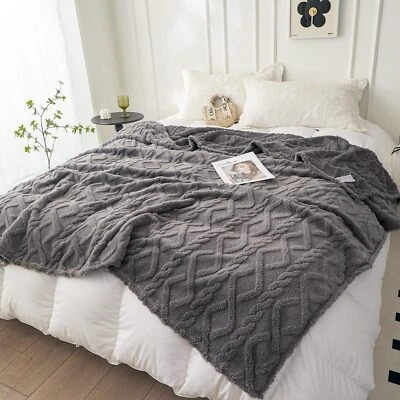 Kuscheldecke Flauschig Decke Grau - Fleecedecke 200x230 cm XXL Große Warme Co... - Bild 1 von 4