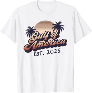 Retro Gulf Of USA America Est 2025 Gulf Mexico T-Shirt S-5XL - Picture 1 of 6
