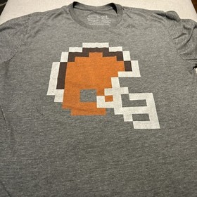 NFL Cleveland Browns Tecmo Super Bowl NES custom Helmet 8 Bit Gray XL T-shirt