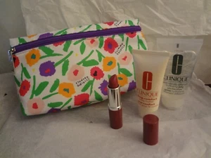 CLINIQUE FLOWER PRINT MAKE UP KIT W/LIPSTICK, BODY BUTTER &HYDRATING JELLY - Picture 1 of 3