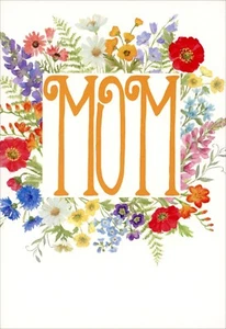 Caspari HAPPY MOTHER'S DAY Card FOR MOM, Spring Flower Garden by Janine Moore +✉ - Picture 1 of 6