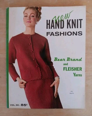 1965 Bear Brand Sweater Knit Fashions & Crochet Yarn Design Pattern Book Vol 90 - Image 1 of 4