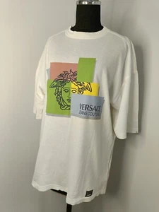 VERSACE 1 Jeans Couture Medusa 90s Ittierre vintage Italy tshirt medium - Picture 1 of 13