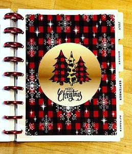 Plaid Xmas Wild Trees Holiday Dashboard for use with HAPPY Planner - Picture 1 of 3