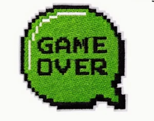 VIDEO GAME - GAME OVER - NINTENDO - PLAYSTATION - XBOX - IRON ON Sewn Patch - Picture 1 of 3