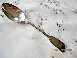 CUCHARA DE PLATA ANTIGUA VICTORIANA C 1900, SHEFFIELD, CON MONOGRAMA, 21,3 GM, 15 CM - Imagen 1 de 8