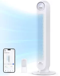 Tower Fan for Bedroom, 25ft/s Smart Standing Fans, 4 Modes, 4 Speeds, 8H Timer.. - Picture 1 of 8