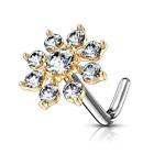 Nose Pin Stud Stainless Steel Flower Design For Women and Girls (1 Pc)
