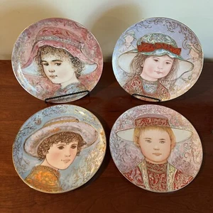 Edna Hibel 1984 A Tribute to All Children Collector Numbered Plates Set of 4 LE - Picture 1 of 22