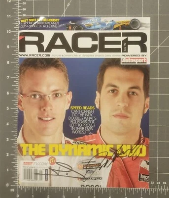Sébastien Bourdais & Sam Hornish Jr Signed Racer Magazine Cover (Cover Only) - Image 1 of 3
