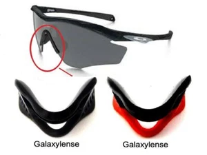 Galaxy Nasenpads Gummi Sets Für Oakley M2 Rahmen XL Sonnenbrille Schwarz/Rot - Picture 1 of 2