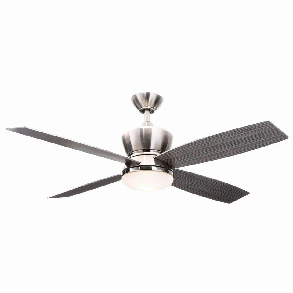Hampton Bay 14960 42nd Street 52 in. Brushed Nickel/Polished Nickel Ceiling Fan - Image 1 of 4