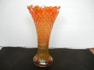 Northwood "Diamond Point" Carnival Glas 9" Ringelblumenvase - Bild 1 von 4